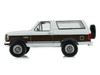 1993 Ford Bronco XLT Oxford White with Medium Mocha Side Stripes Blue Collar Collection Series 15 1/64 Diecast Model Car Greenlight 35320F