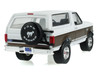 1993 Ford Bronco XLT Oxford White with Medium Mocha Side Stripes Blue Collar Collection Series 15 1/64 Diecast Model Car Greenlight 35320F