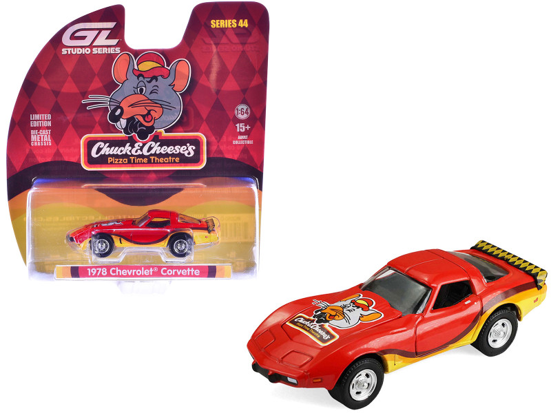 1978 Chevrolet Corvette Chuck E. Cheese - Retro Edition Red Hollywood Series Series 44 1/64 Diecast Model Car Greenlight 62050D