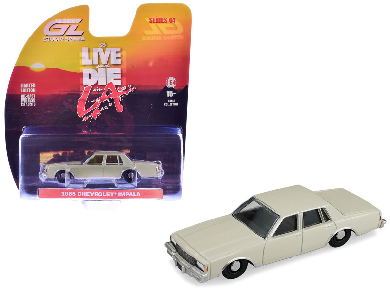 1985 Chevrolet Impala Gray To Live and Die in L.A. 1985 Movie Hollywood Series Series 44 1/64 Diecast Model Car Greenlight 62050E