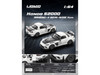 Honda S2000 Varis Arising-II Semi-Wide RHD Right Hand Drive White with Carbon Hood 1/64 Diecast Model Car Liomio LI64-HSVS-001