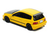 Honda Civic EG6 RHD Right Hand Drive Spoon Racing Yellow with Carbon Hood 1/64 Diecast Model Car Model Model MM64-EG6-001