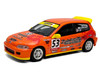 Honda Civic EG6 RHD Right Hand Drive #53 ZeroFighter Orange with Graphics 1/64 Diecast Model Car Model Model MM64-EG6-002