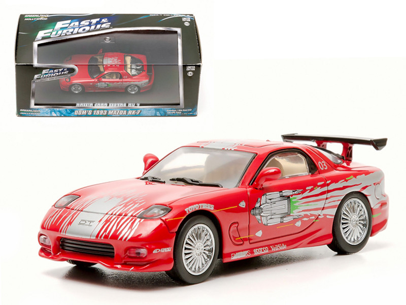 Dom S 1993 Mazda Rx 7 Red The Fast And The Furious Movie 2001 1 43 Diecast Car Model By Greenlight