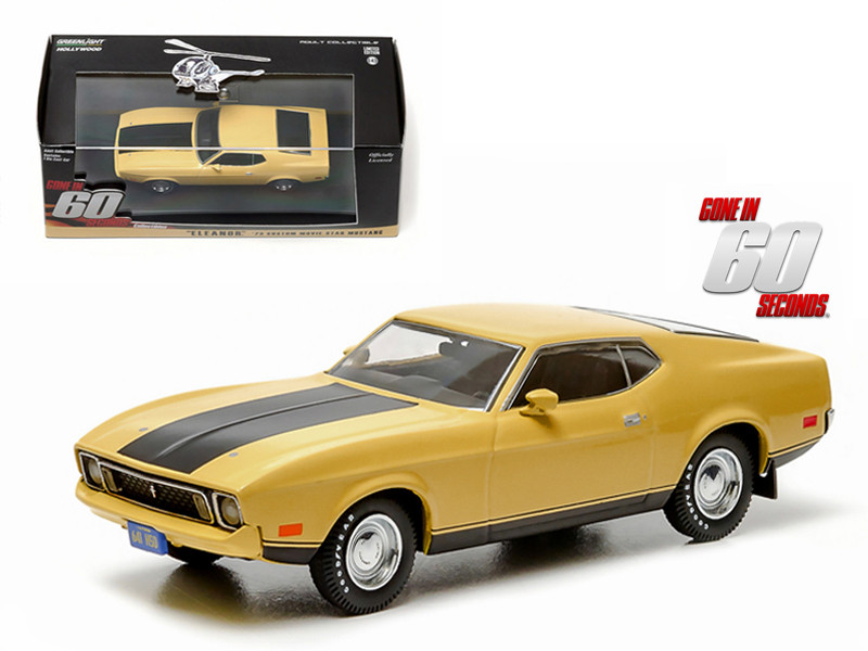 1973 Ford Mustang Mach 1 Yellow "Eleanor" "Gone in Sixty Seconds" Movie (1974) 1/43 Diecast Model Car Greenlight 86412 