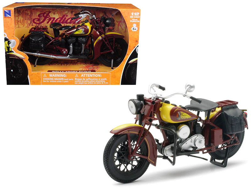 1934 Indian Sport Scout Bike 1/12 Diecast Motorcycle Model New Ray 42113 S