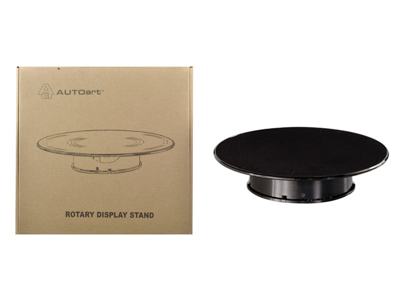 Rotary Display Turntable Stand Medium 10 Inches with Black Top for 1/64, 1/43, 1/32, 1/24, 1/18 Scale Models by Autoart