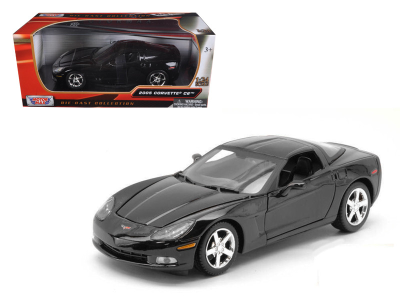 2005 Chevrolet Corvette C6 Coupe Black 1/24 Diecast Car Model Motormax 73270