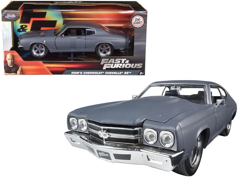 Dom's Chevrolet Chevelle SS Matt Gray "Fast & Furious" Movie 1/24 Diecast Model Car Jada 97835