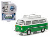 1977 Volkswagen Type 2 Bus (T2B) Sumatra Green with Roof Rack and Stripes 1/64 Diecast Model Car Greenlight 29840 F