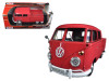 Volkswagen Type 2 T1 Double Cab Pickup Truck Wax Red 1/24 Diecast Model Car Motormax 79343