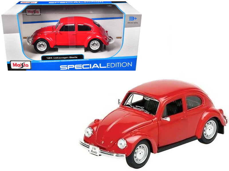 1973 Volkswagen Beetle Red 1/24 Diecast Model Car Maisto 31926