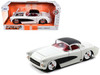 1957 Chevrolet Corvette Satin Cream Metallic with Matt Black Top and Side 1/24 Diecast Model Car Jada 98161