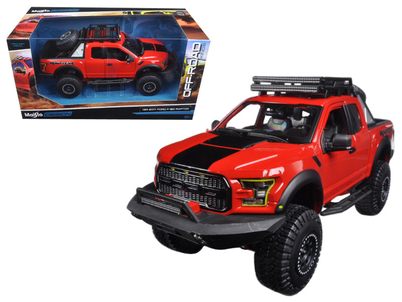 2017 Ford F 150 Raptor Pickup Truck Red Off Road Kings 124 Diecast Model Car By Maisto