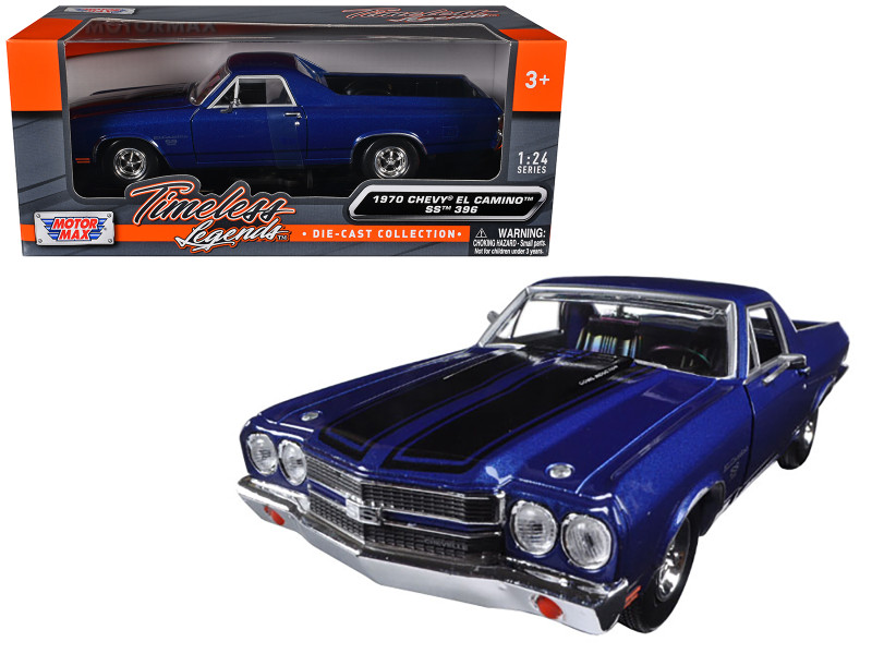 1970 Chevrolet El Camino SS 396 Blue 1/24 Diecast Model Car Motormax 79347