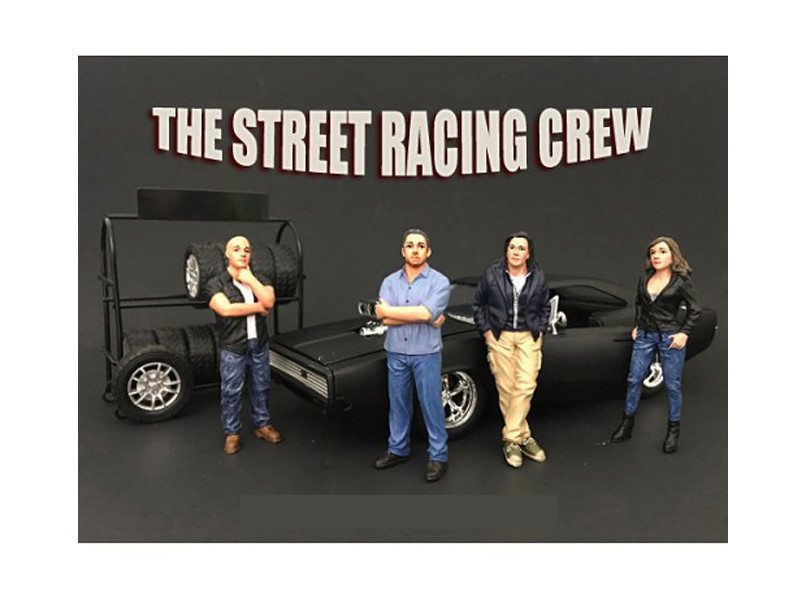 The Street Racing Crew 4 Piece Figure Set For 1:18 Scale Models by American Diorama