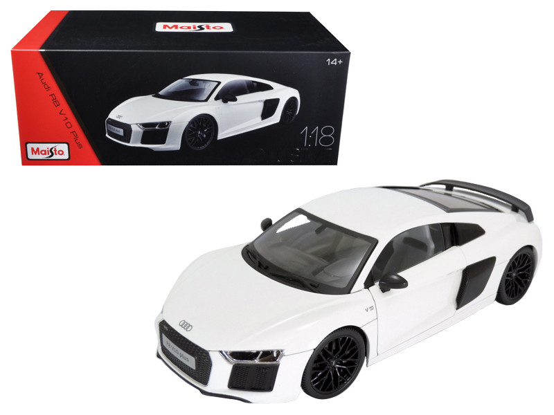 Audi R8 V10 Plus White Exclusive Edition 1 18 Diecast Model Car By Maisto