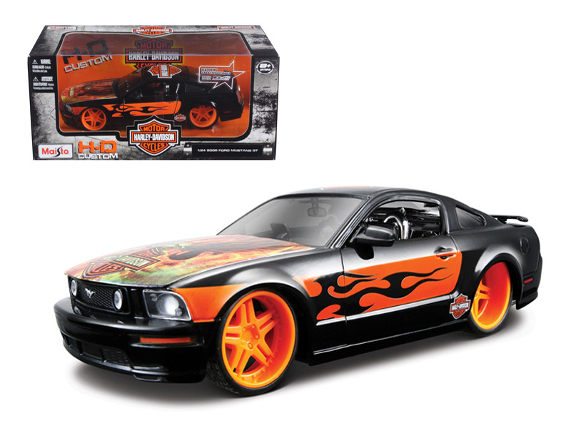 MAISTO 1:24 32169 2006 FORD MUSTANG GT HARLEY DAVIDSON NEW DIECAST BLACK//ORANGE