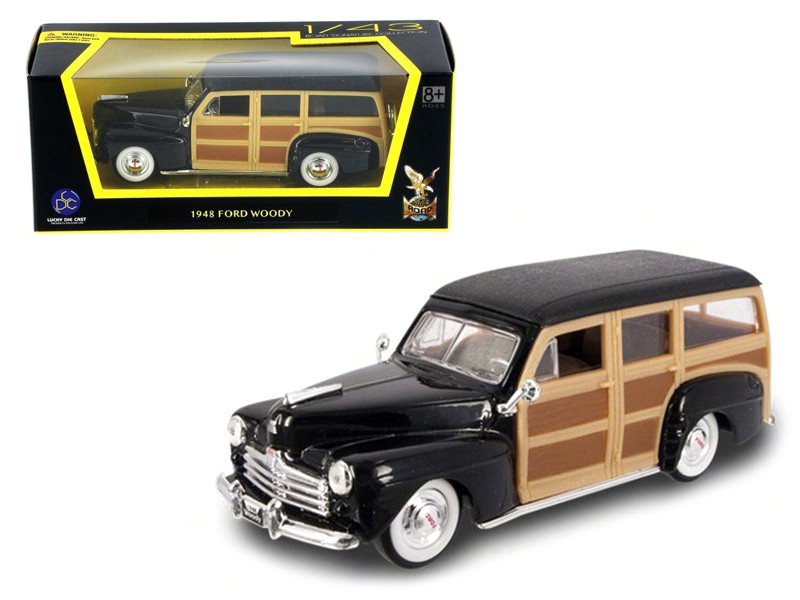 1948 Ford Woody Wagon Black 1/43 Diecast Model Car Road Signature 94251