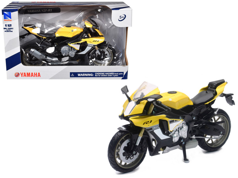 2016 Yamaha YZF-R1 Yellow Motorcycle Model 1/12 New Ray 57803 B