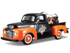 1948 Ford F-1 Pickup Truck Orange Black 1958 FLH Duo Glide Harley Davidson Motorcycle 1/24 Diecast Models Maisto 32180