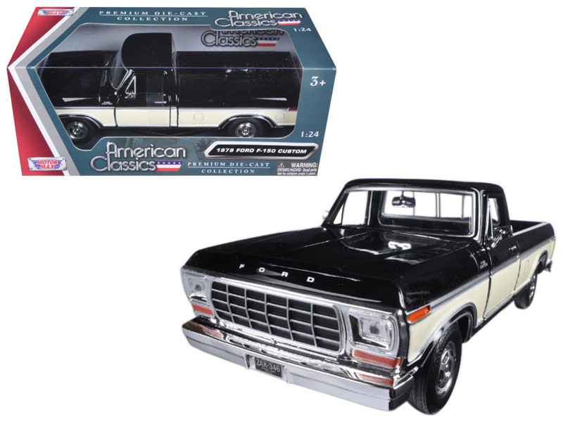 1979 Ford F 150 Pickup Truck 2 Tone Blackcream 124 Diecast Model Car By Motormax