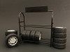 Metal Tire Rack with Rims and Tires For 1:24 Scale Models American Diorama 77530