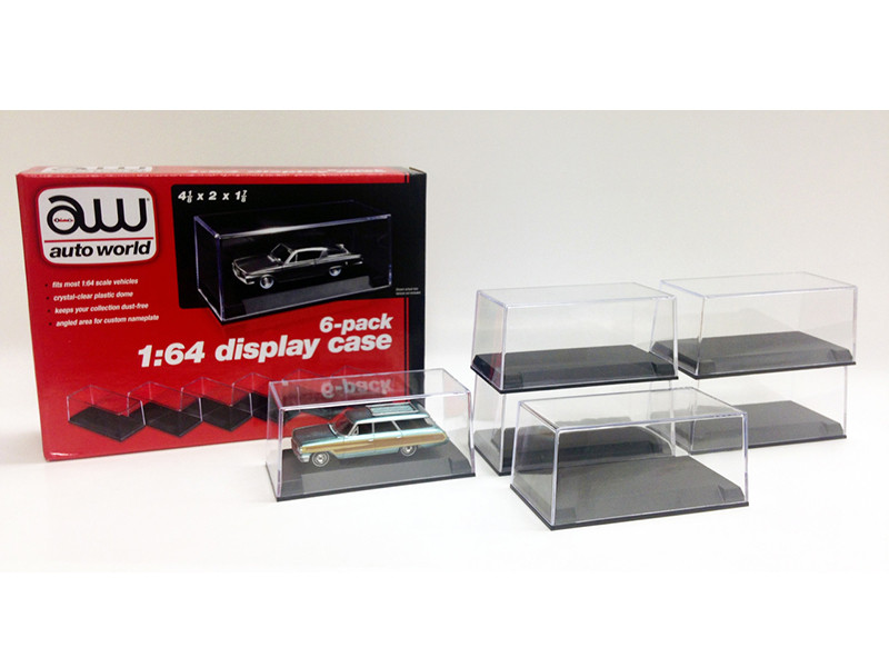 6 Collectible Display Show Cases for 1/64 Scale Model Cars Auto World AWDC008