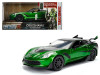 2016 Chevrolet Corvette Crosshairs Green From Transformers Movie 1/24 Diecast Model Car Jada Metals 98499
