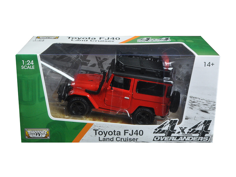 Toyota FJ40 Land Cruiser Red 4x4 Overlanders Series 1/24 Diecast Model Car Motormax 79137
