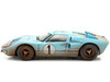 1966 Ford GT-40 MK 2 Blue Dirty Version #1 1/18 Diecast Car Model Shelby Collectibles SC405