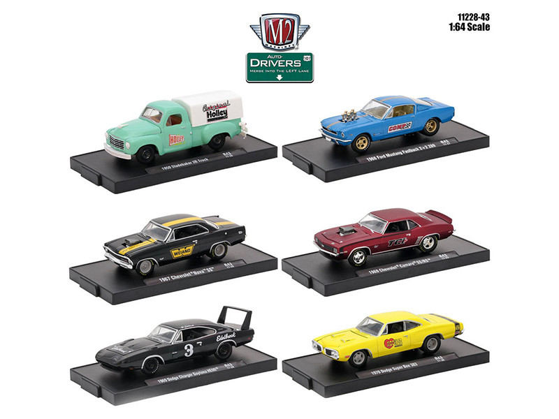 Drivers 6 Cars Set Release 43 In Blister Packs 1/64 Diecast Model Cars by M2 Machines