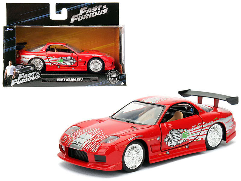 Dom's Mazda RX-7 Red Fast & Furious Movie 1/32 Diecast Model Car Jada 98377