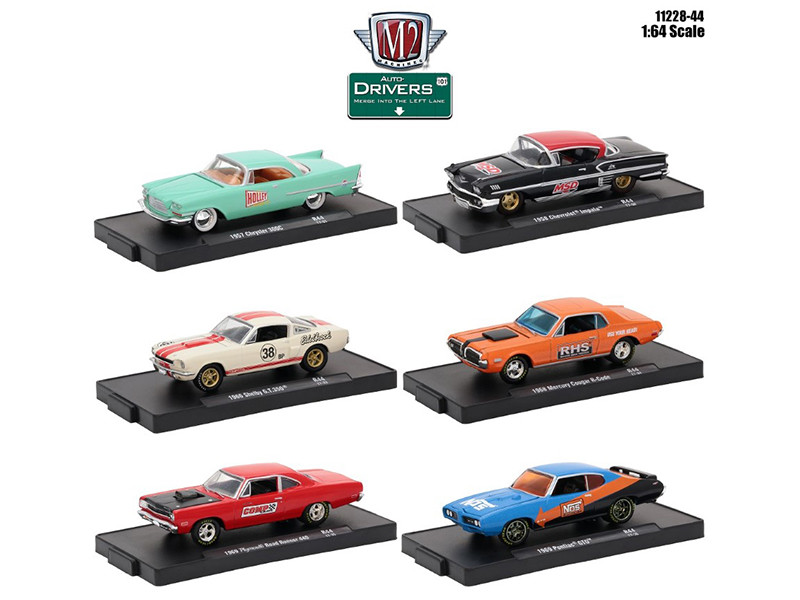 Drivers 6 Cars Set Release 44 In Blister Packs 1/64 Diecast Model Cars by M2 Machines