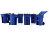 Set of 6 Blue Garbage Trash Bin Containers Replica 1/34 First Gear 90-0518