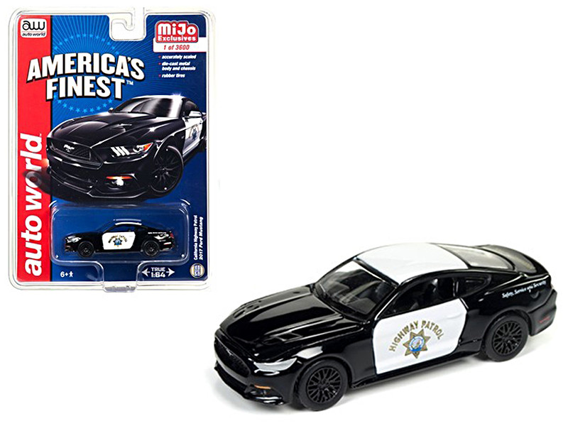 2017 Ford Mustang GT America's Finest CHP California Highway Patrol Limited Edition to 3600pcs 1/64 Diecast Model Car Autoworld CP7475