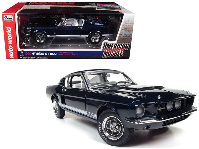 1967 Ford Shelby Mustang Gt 500 22 Nightmist Blue Metallic Hemmings Muscle Machines And 50th Shelby Anniversary Limited Edition To 1002pc 118