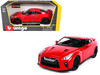 2017 Nissan GT-R R35 Red 1/24 Diecast Car Model BBurago 21082