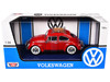 1966 Volkswagen Classic Beetle Red 1/24 Diecast Car Model Motormax 79558 79559