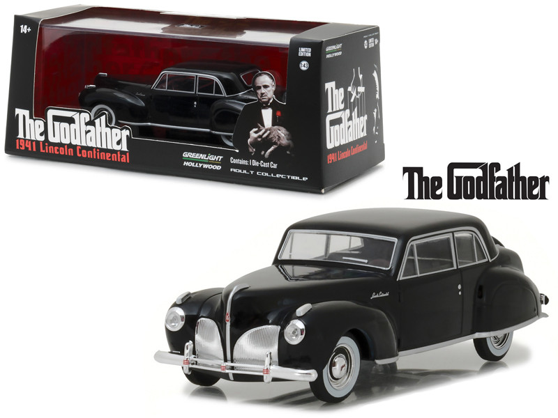 1941 Lincoln Continental Black The Godfather Movie 1972 1/43 Diecast Model Car Greenlight 86507