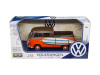 Volkswagen Type 2 T1 Pickup with Surfboard Brown Orange 1/24 Diecast Model Car Motormax 79560