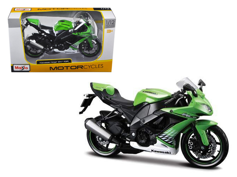2010 Kawasaki Ninja ZX-10R Green Bike 1/12 Motorcycle Model Maisto 31187
