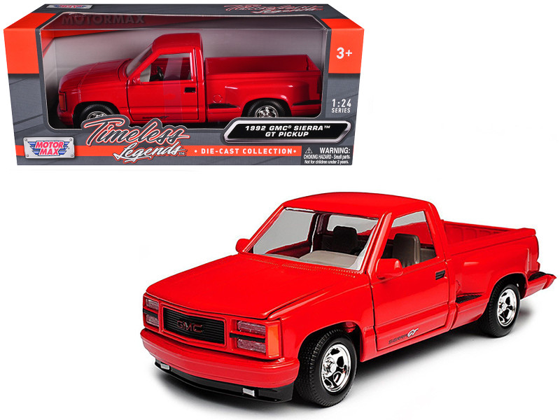 1992 GMC Sierra GT Red Pickup Truck 1/24 Diecast Model Motormax 73204