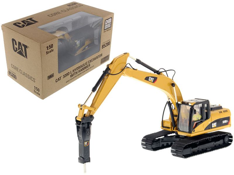 CAT Caterpillar 320D L Hydraulic Excavator with Hammer Core Classics Series with Operator 1/50 Diecast Model Diecast Masters 85280 C