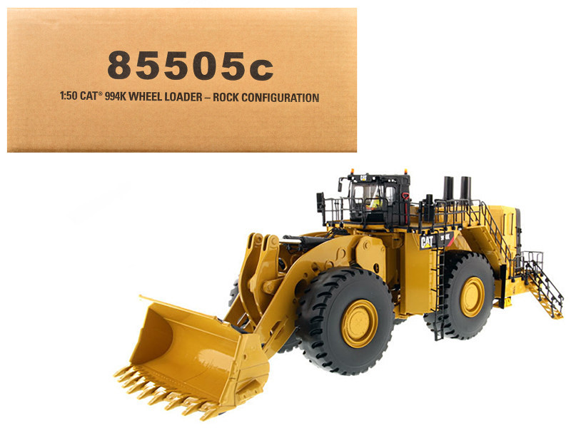 CAT Caterpillar 994K Wheel Loader with Rock Bucket and Operator High Line Series 1/50 Diecast Model Diecast Masters 85505