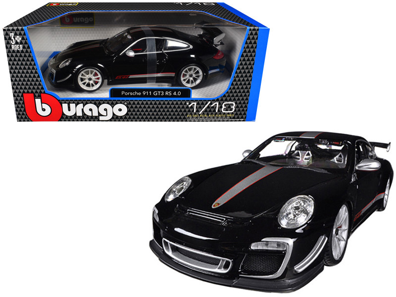 Porsche 911 GT3 RS 4.0 Black 1/18 Diecast Car Model BBurago 11036
