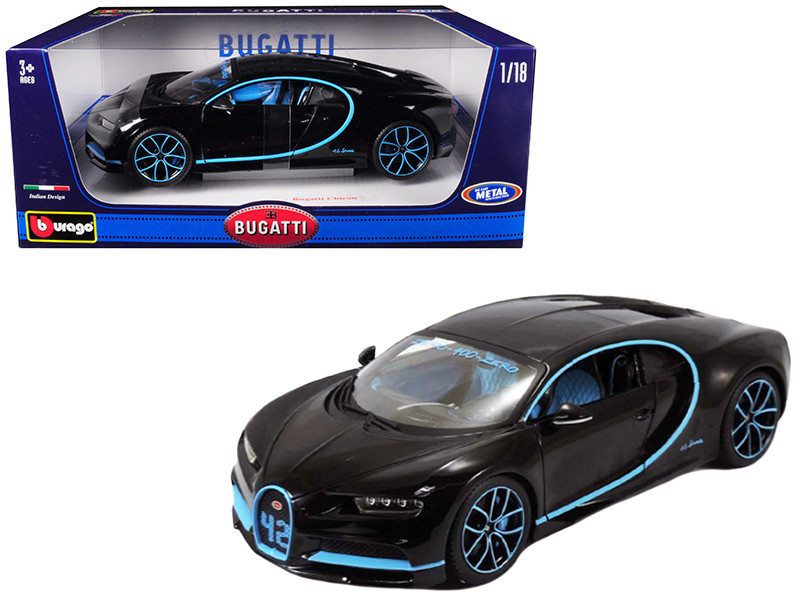 Bugatti Chiron 42 Black Limited Edition 1/18 Diecast Model Car Bburago 11040