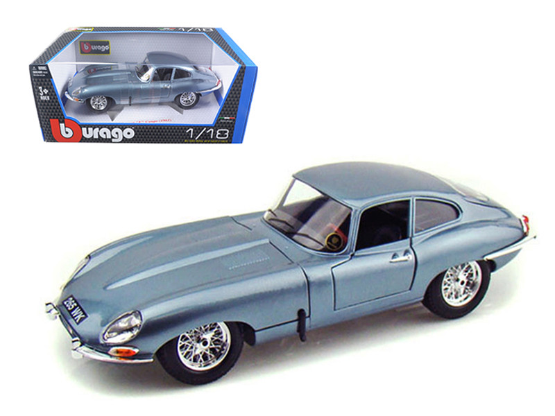 1961 Jaguar E Type Coupe Blue 1/18 Diecast Model Car Bburago 12044