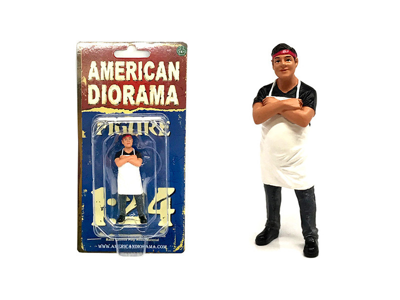 American Diorama Food Truck Chef Victor Figure for 1/24 Scale Models by American Diorama