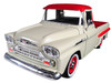 1958 Chevrolet Apache Fleetside Pickup Truck Cream Red Top 1/24 Diecast Model Car Motormax 79311